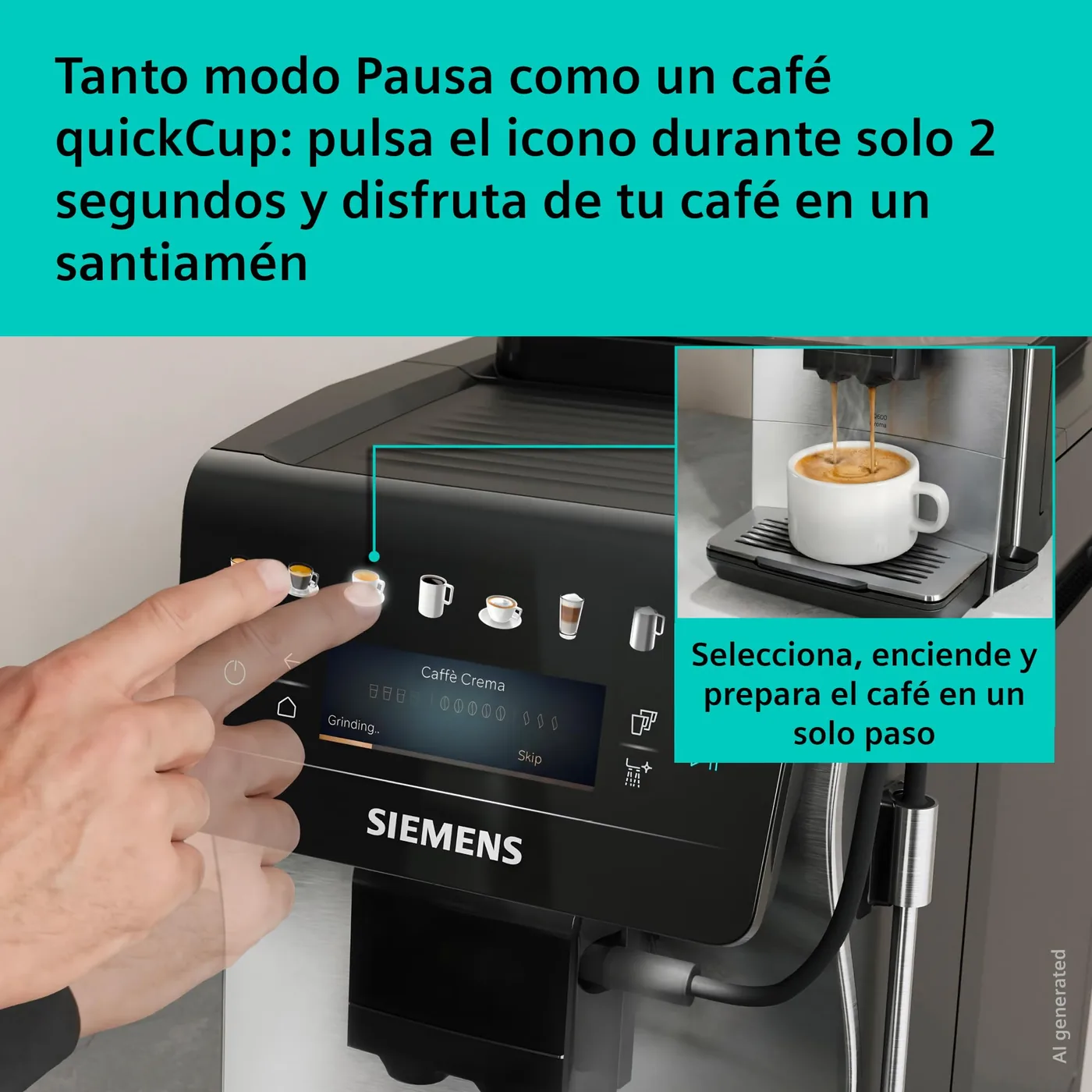 Siemens EQ600 iAroma TP605EM3 — vista 4